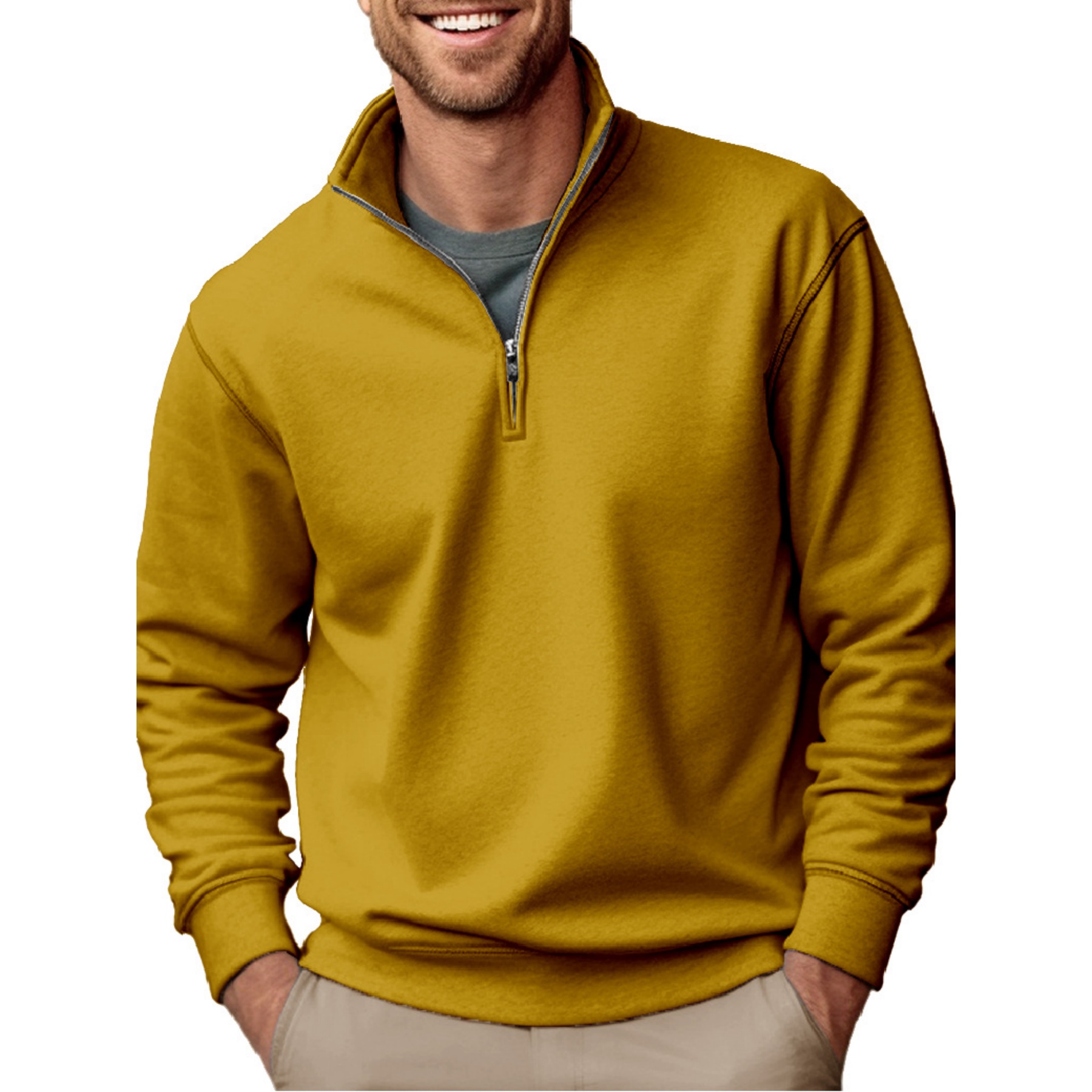 Men's Fashion Quarter Zip Pullover, custom hoodie or sweatshirt with logo imprint 14