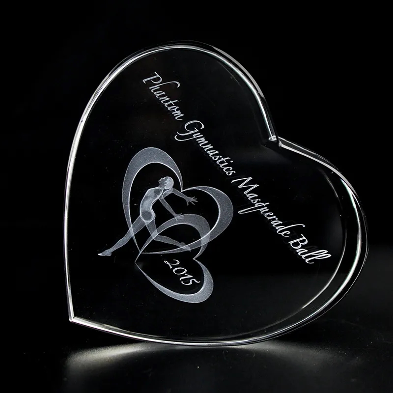 Optic Crystal Heart Paperweight 5