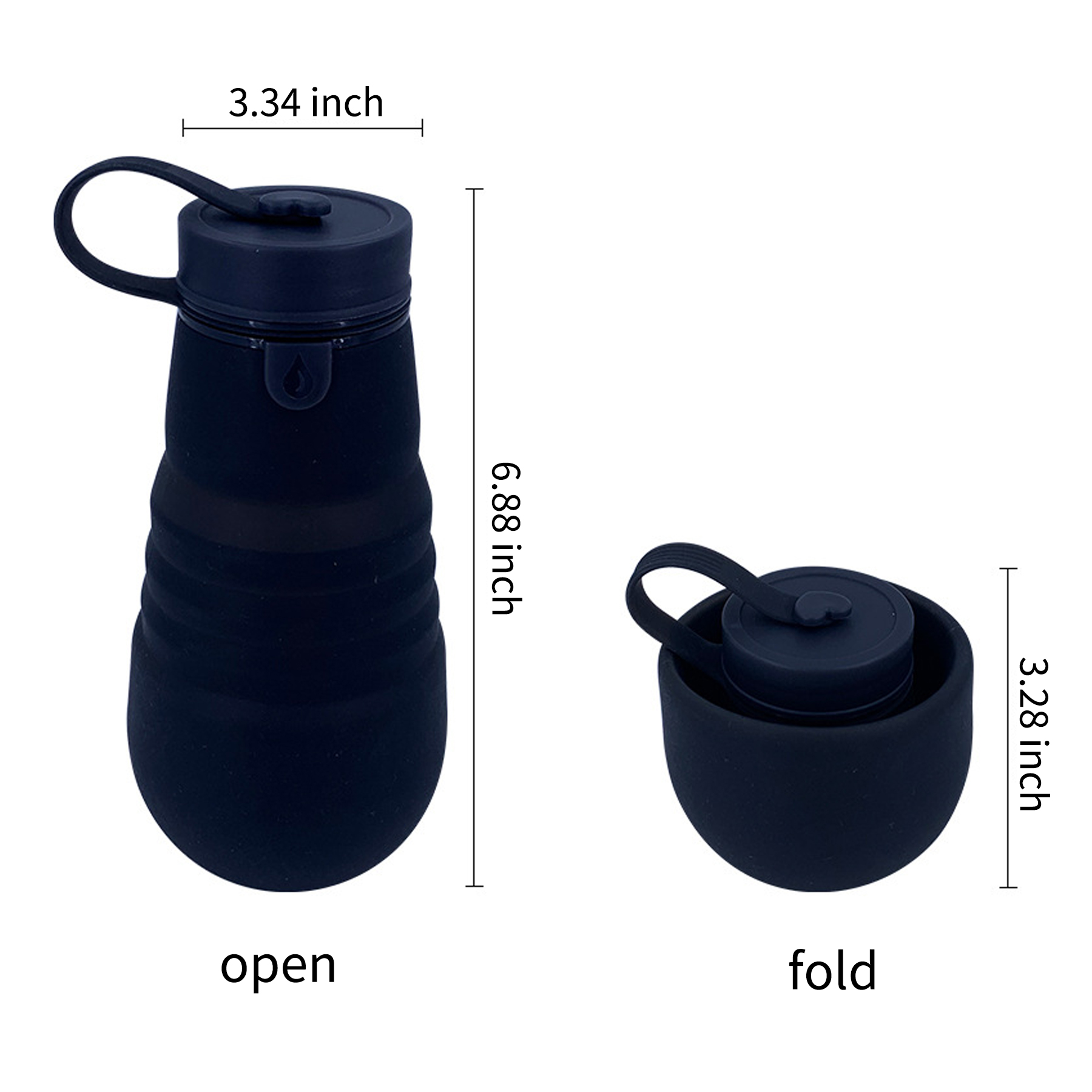 500ml Collapsible Leak Proof Reusable Silicone Cup 2
