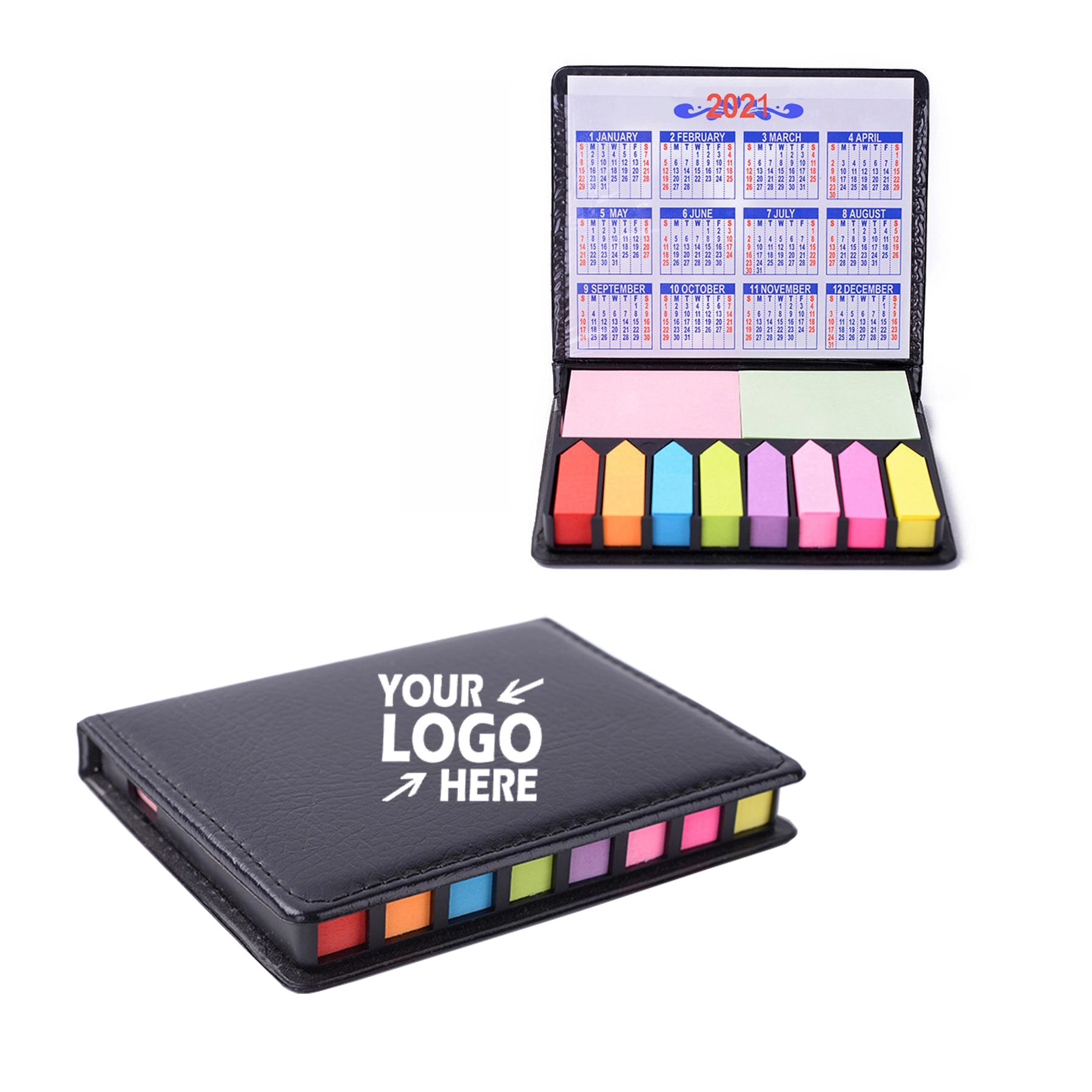 PU Leather Holder Colored Sticky Note Bundle Set