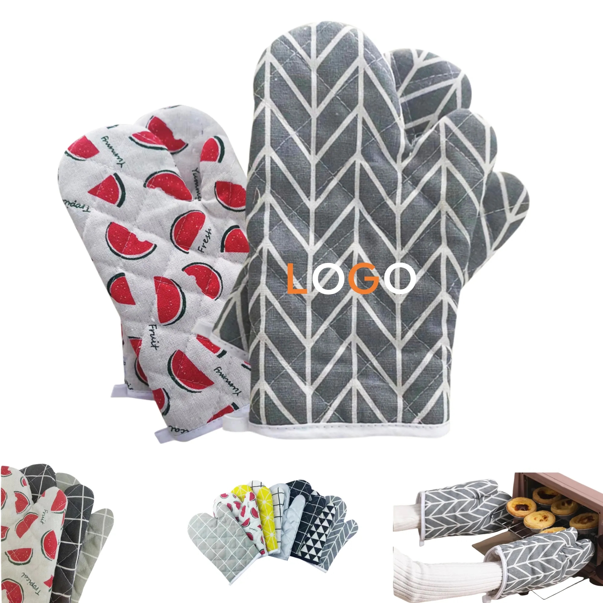 Cotton Baking Heat Resistant Oven Mitt 4