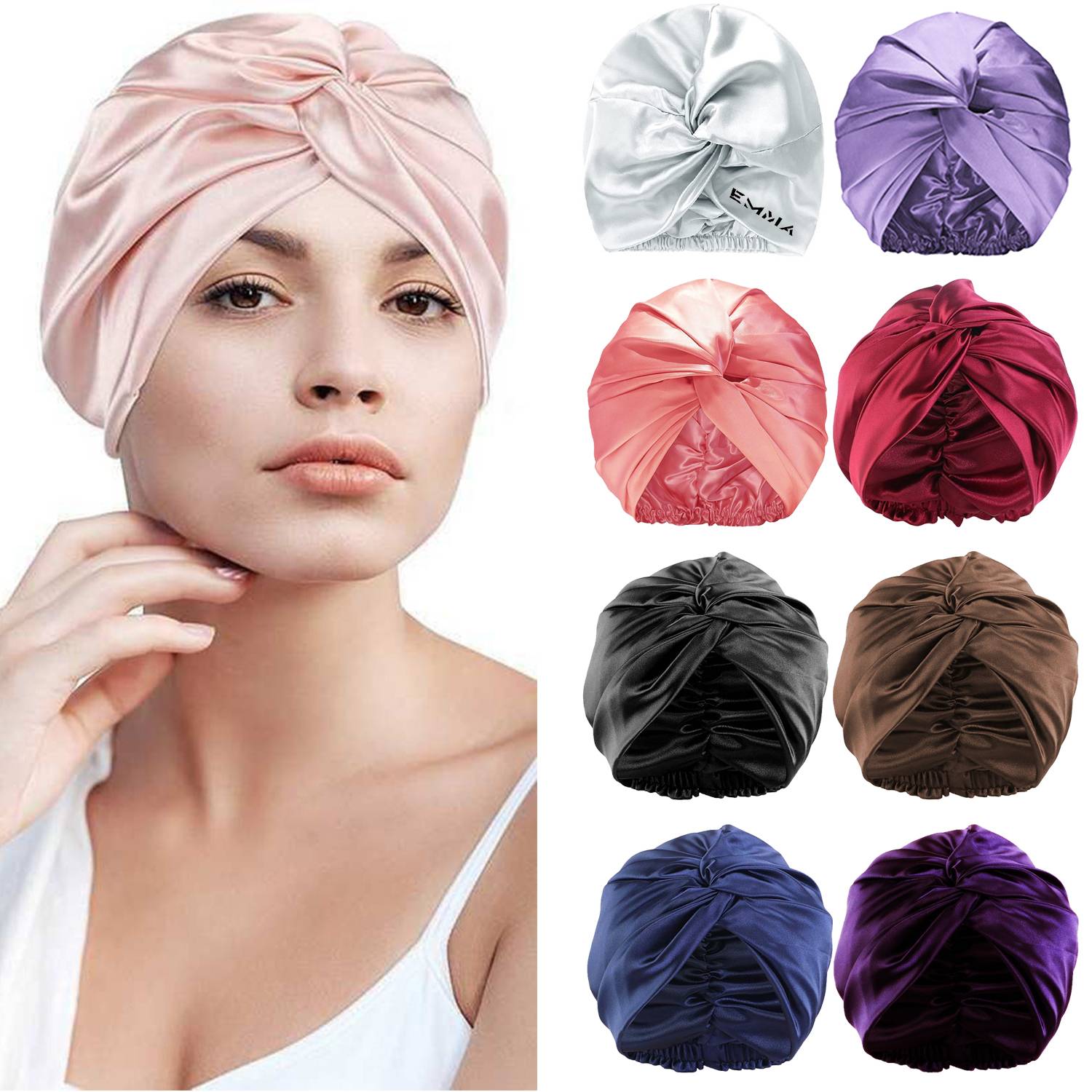 Smooth Stretch Satin Sleep Cap for Women Hair Care