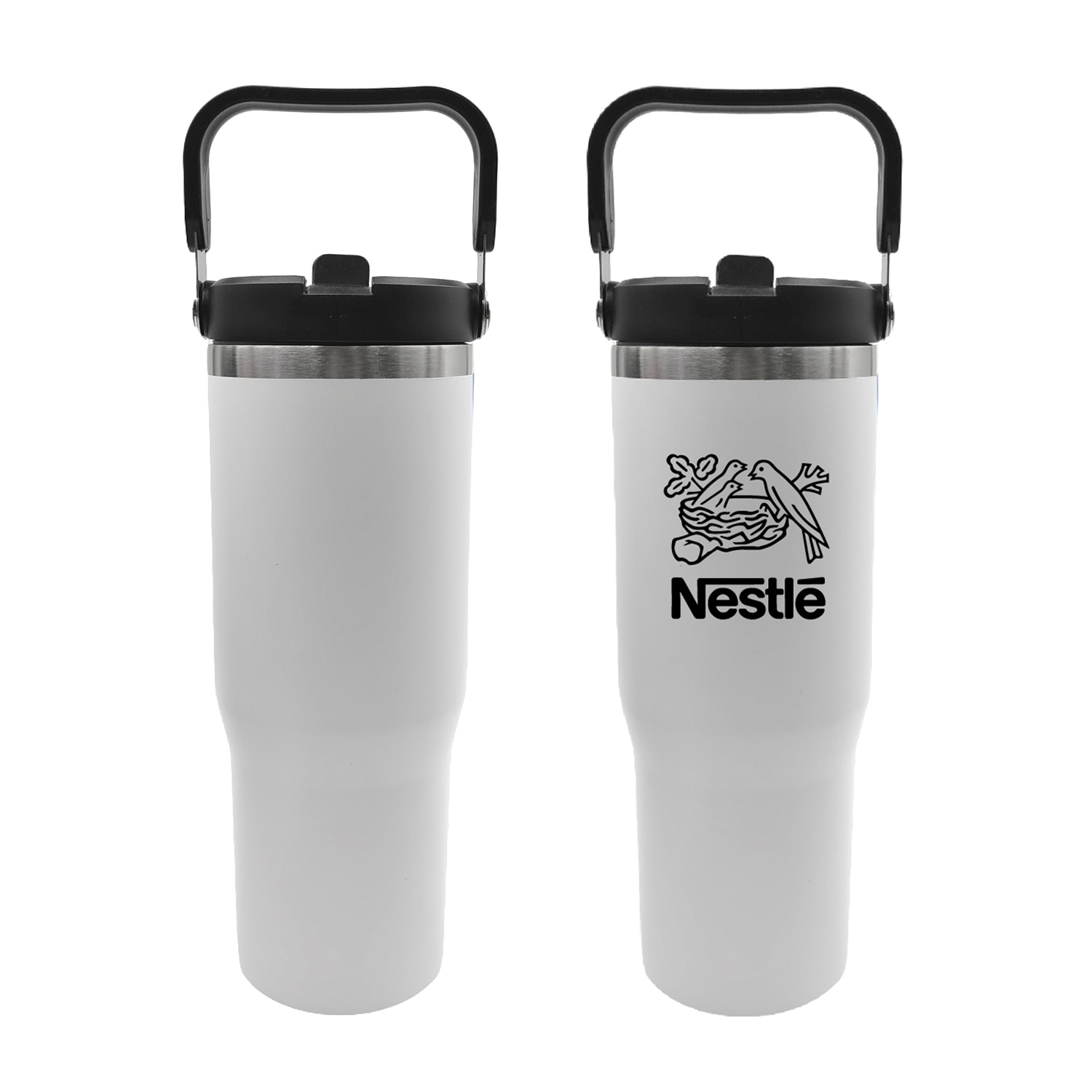 Tumbler with Handle and Built-In Straw, 30 oz. 1
