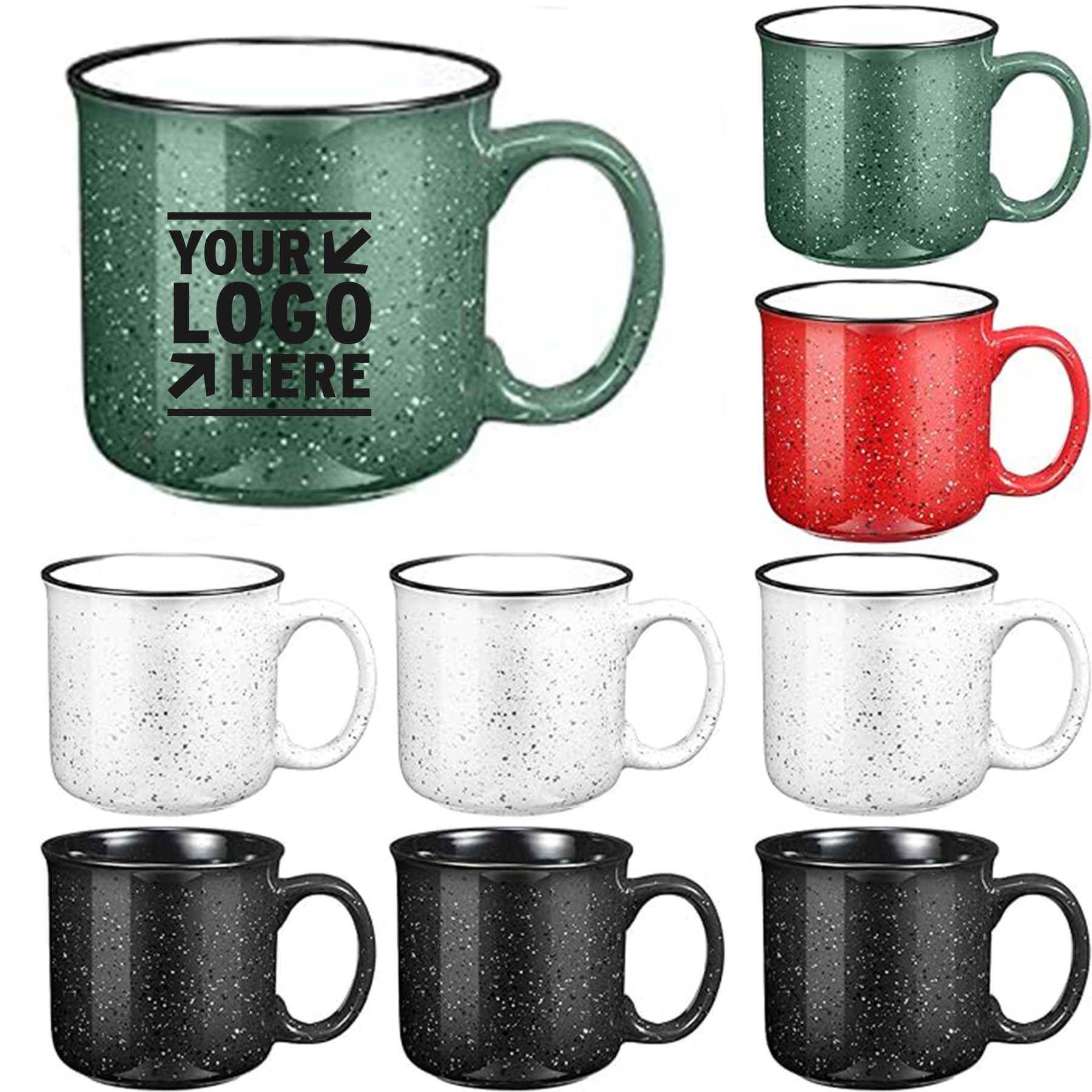 13 OZ Ceramic Gift Mug Speckled Camping Tea Hot Chocolate Campfire Coffee Cup  