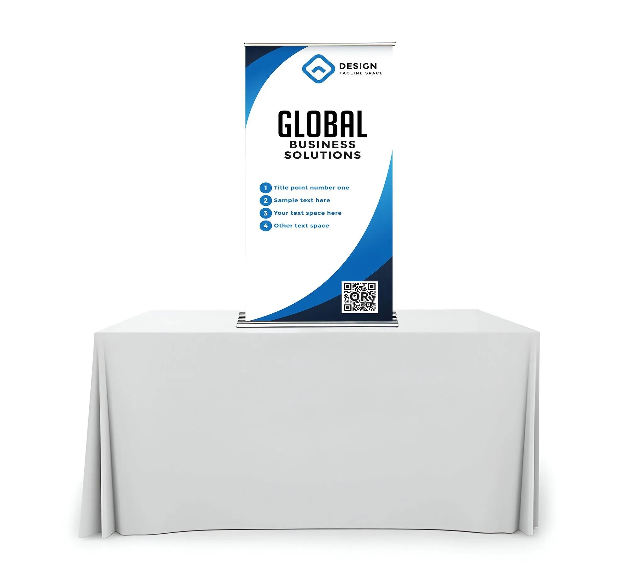 Silverstep Tabletop 24'' Retractable Banner Stand With Light 3