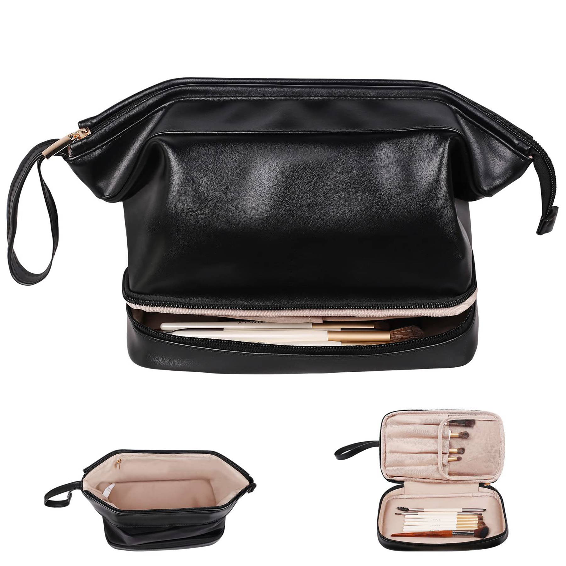PU Leather Large Capacity Travel Cosmetic Bag for Women 2