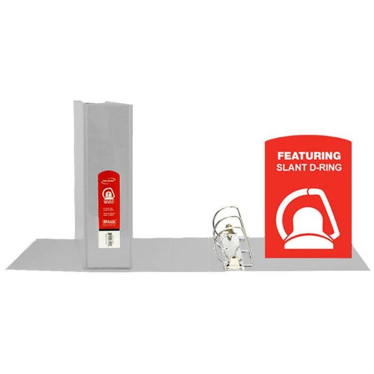 3" Slant-D Ring View Binders - Gray 2 Pockets 1