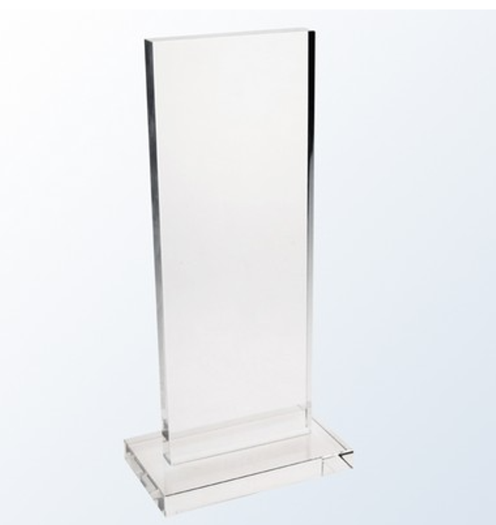 High Rise Plaque Optic Crystal Award - Large
