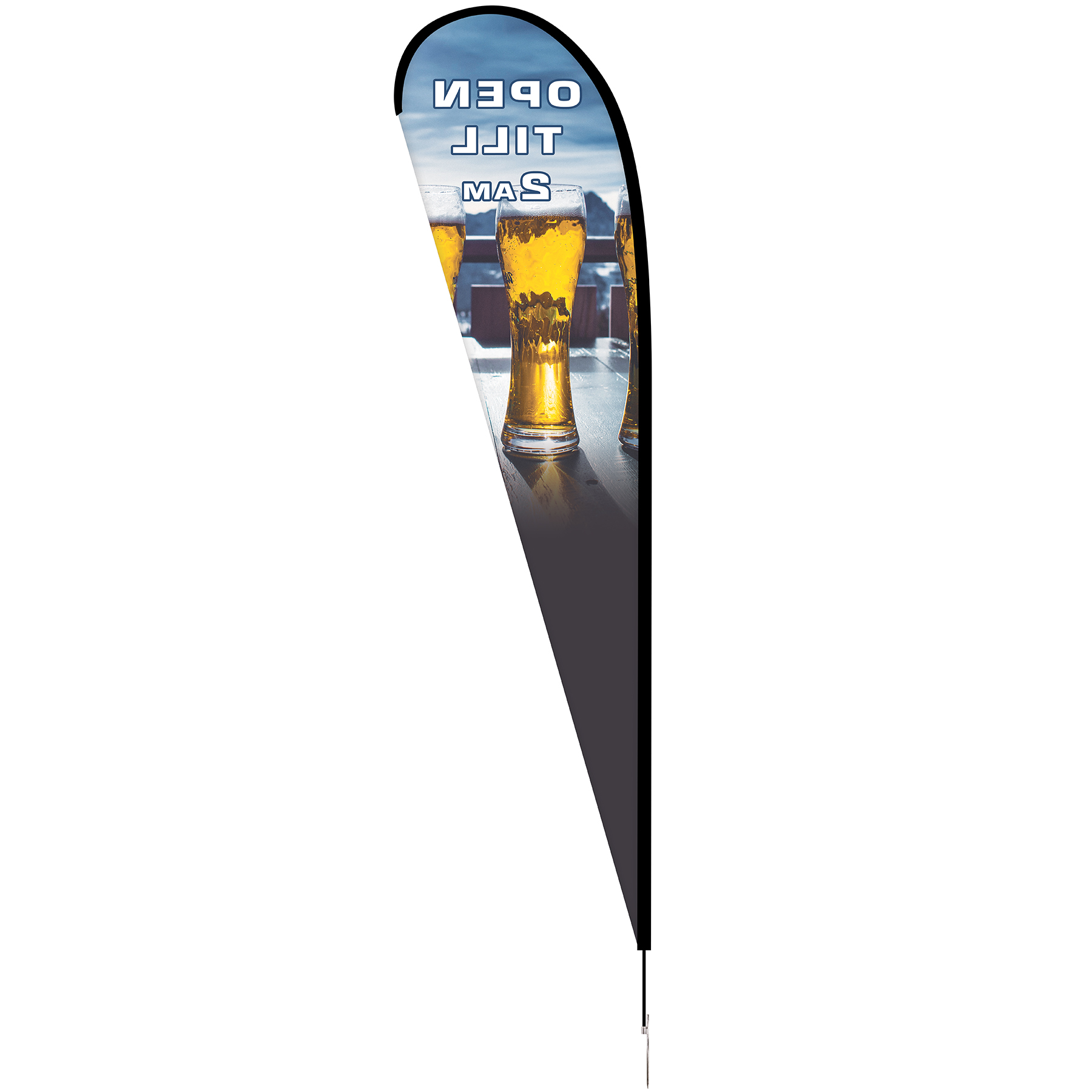 15' Single Reverse Portable Teardrop Banner w/ Hardware Set 10