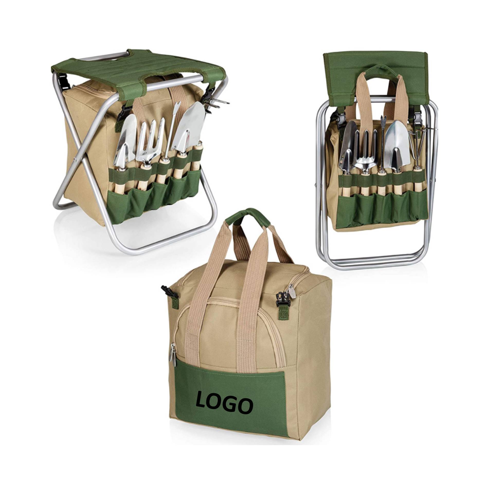 Foldable Stool With Garden Tools 3