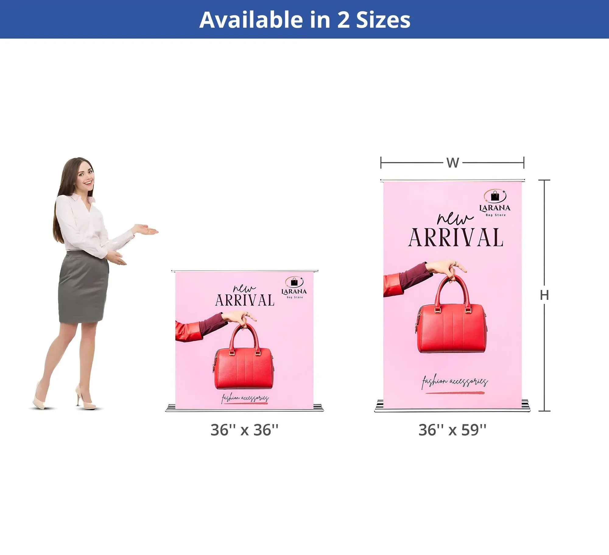 Silverstep Tabletop 36'' Retractable Banner Stand with light 1