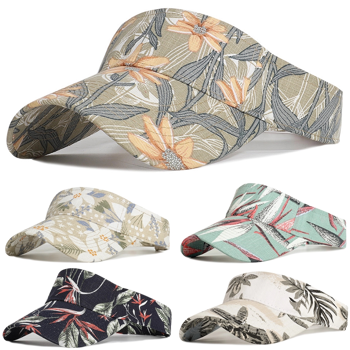 Floral Print Visor Hats 5