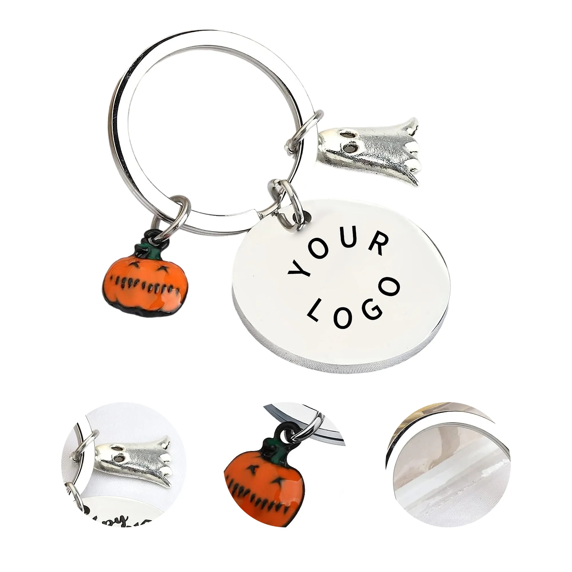 Halloween Pumpkin Ghosts Keychain 1