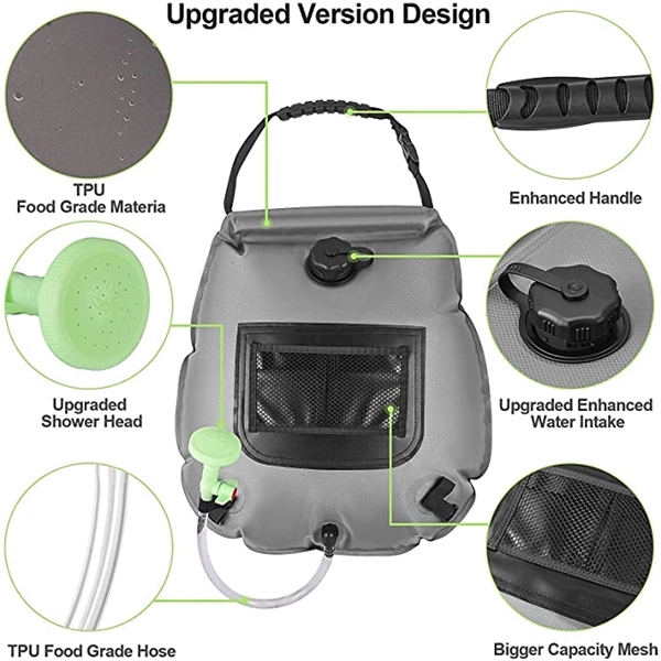 Portable Solar Shower Bag for Camping 2