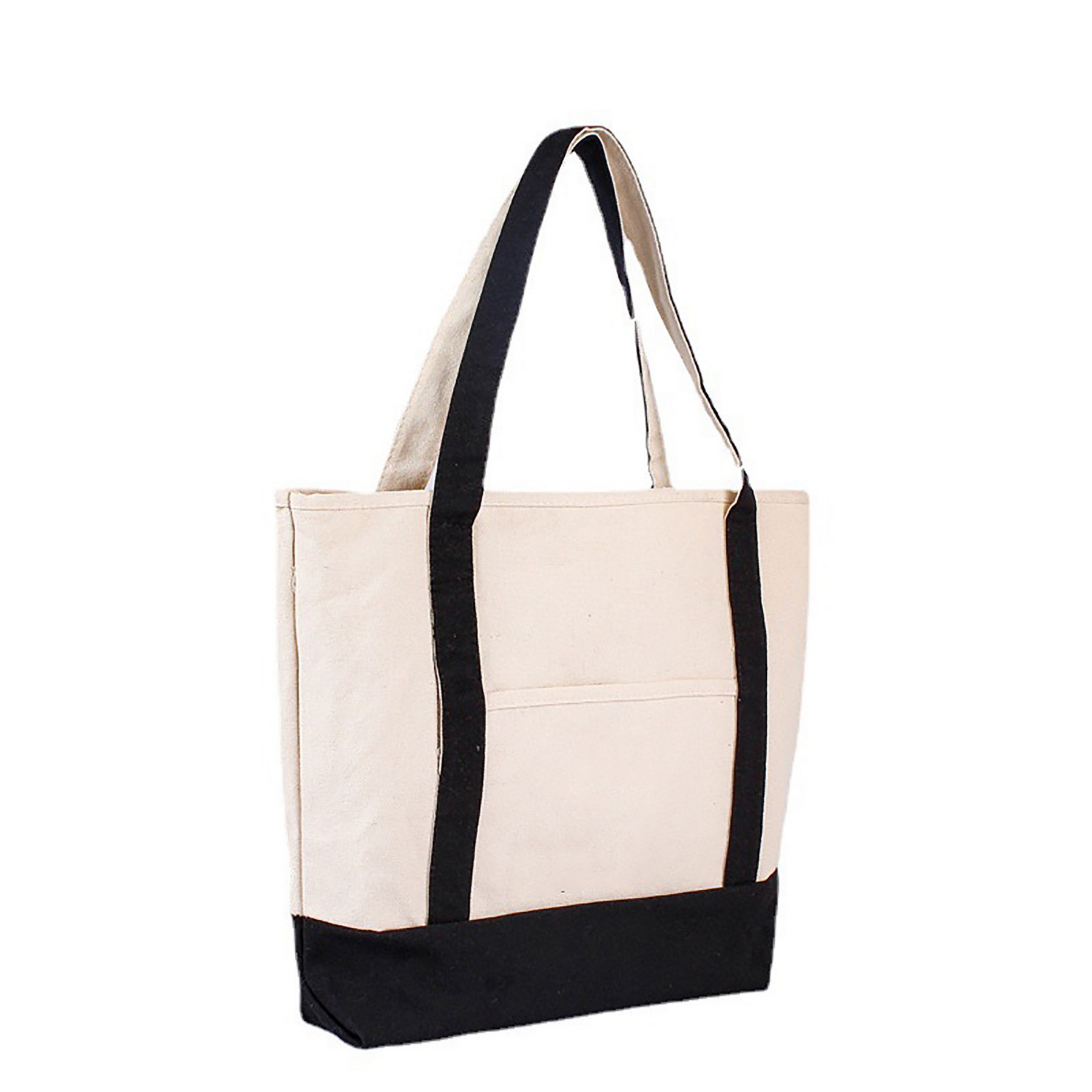 Canvas Tote Bag With an External Pocket, custom tote bag with logo imprint 2