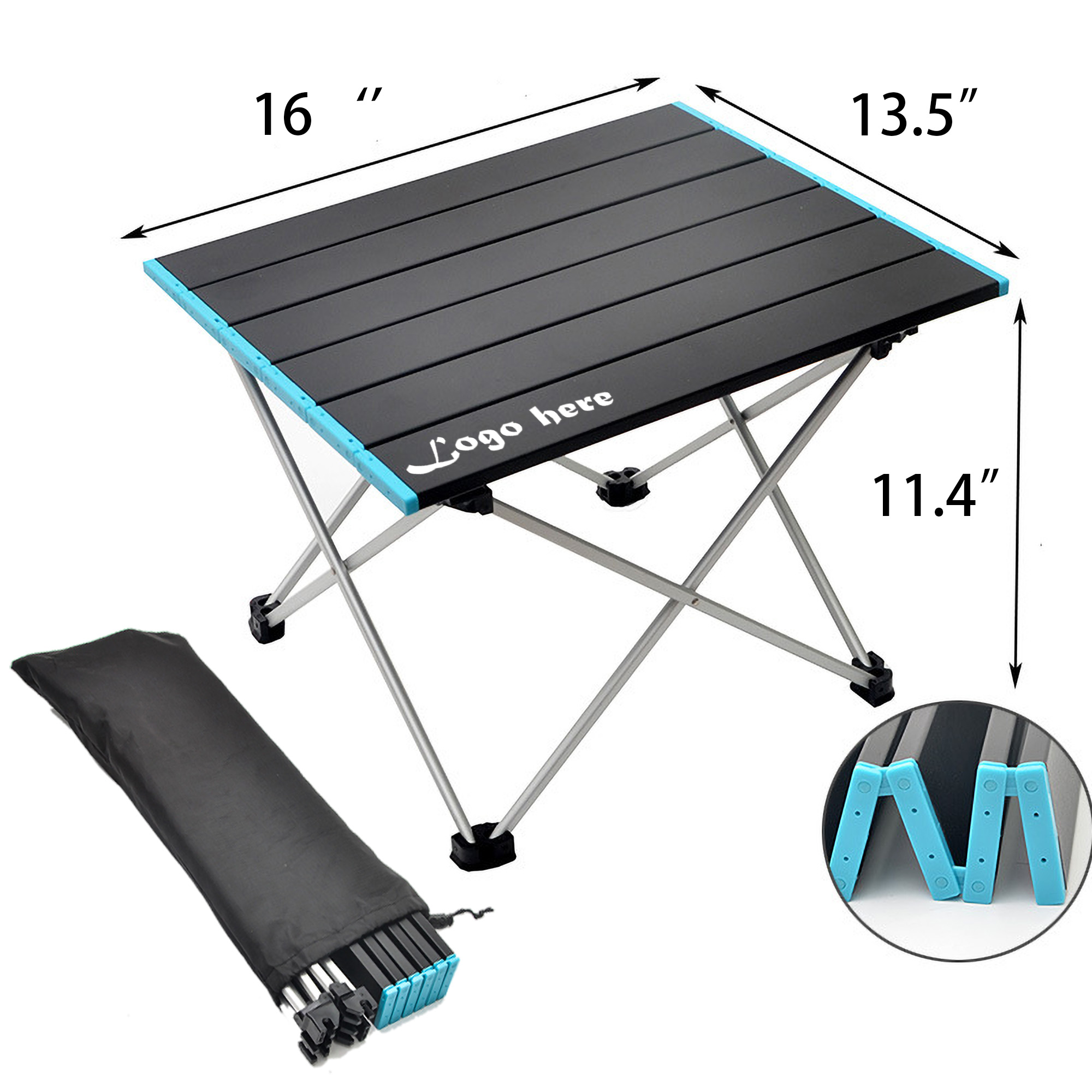 Portable Camping Table Folding Aluminum Beach Carry Bag 2