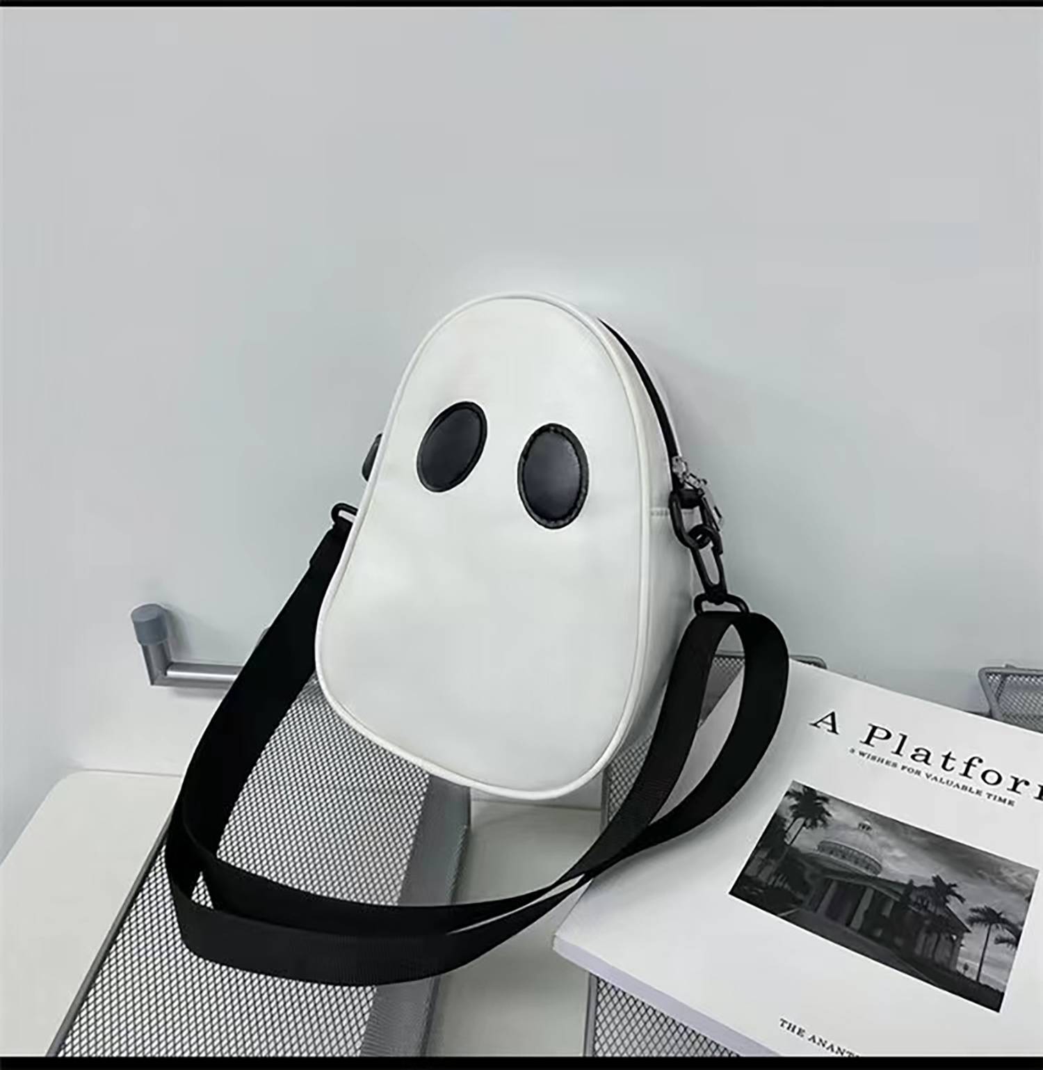 PU Leather Ghost Face Crossbody Bag 4