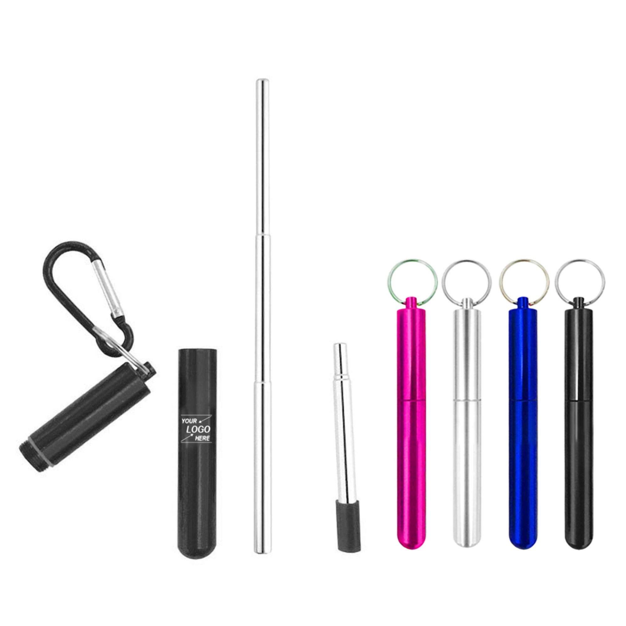 Portable Collapsible Straw w/Cleaning Brush 2