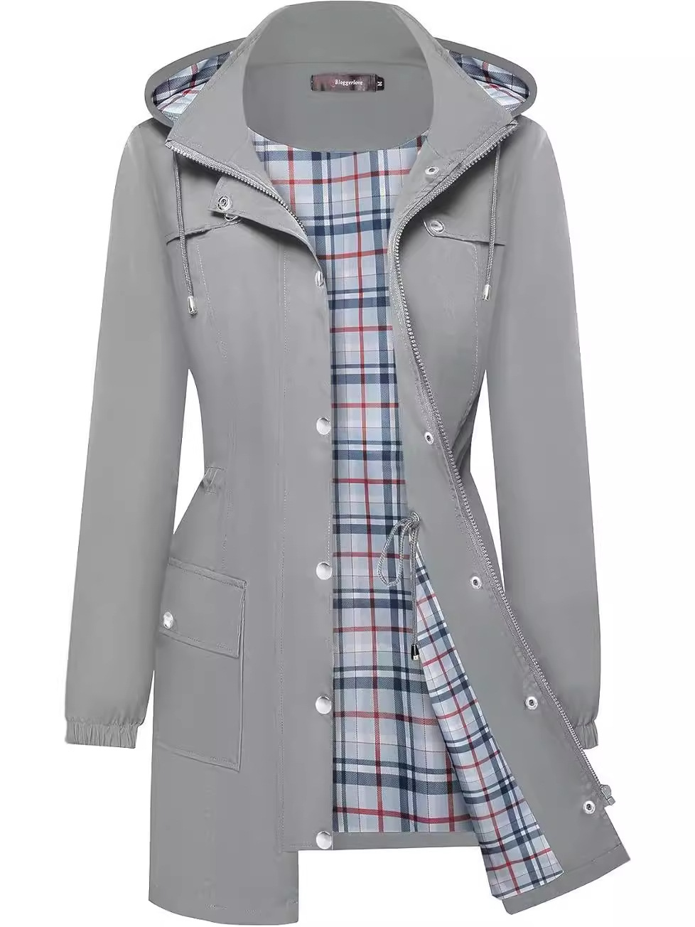 Women's Long Hooded Rain Jacket 7