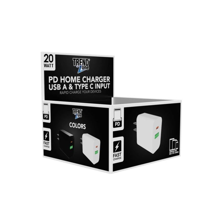 PD Home Rapid Charger USB A & Type C Input - 20 Watt 2