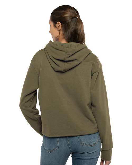 Women's Laguna Sueded Raw Edge Crop Hoodie Sweatshirt - 9384 7