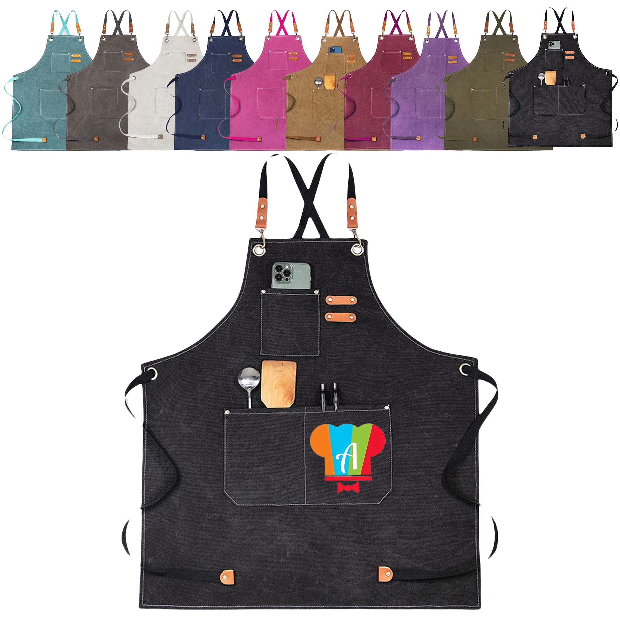 Kitchen Cooking Adjustable Canvas Apron 4