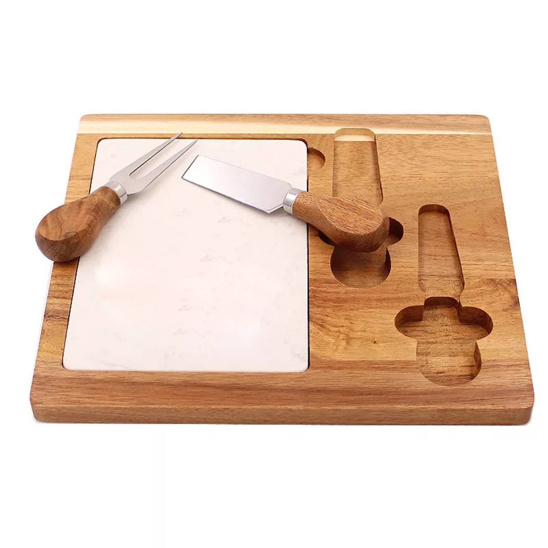 Wooden cheese board cutter set 3