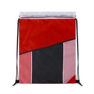 Two Tone Waterproof Mesh Cinch Bag 16