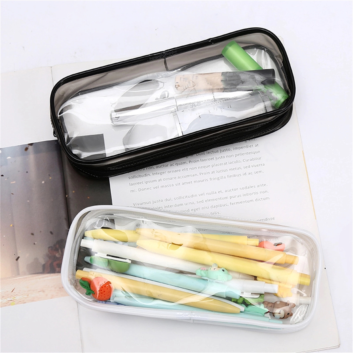 Clear Zipper Pen Pencil Case 4