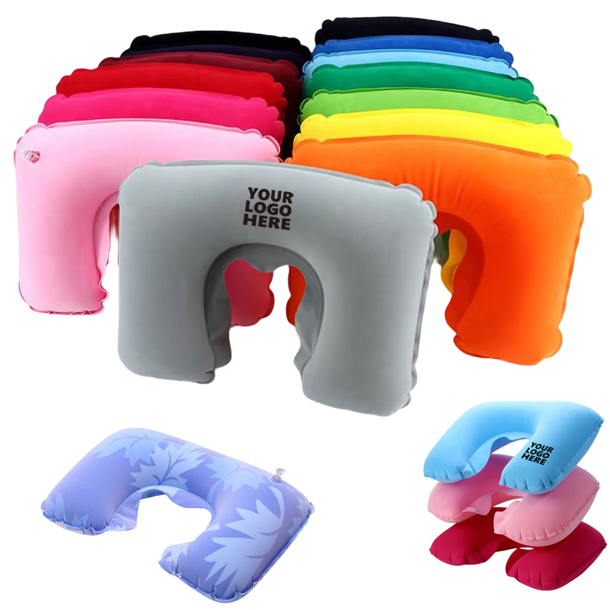 MOQ50 U-Shaped Inflatable Travel Neck Pillow 2