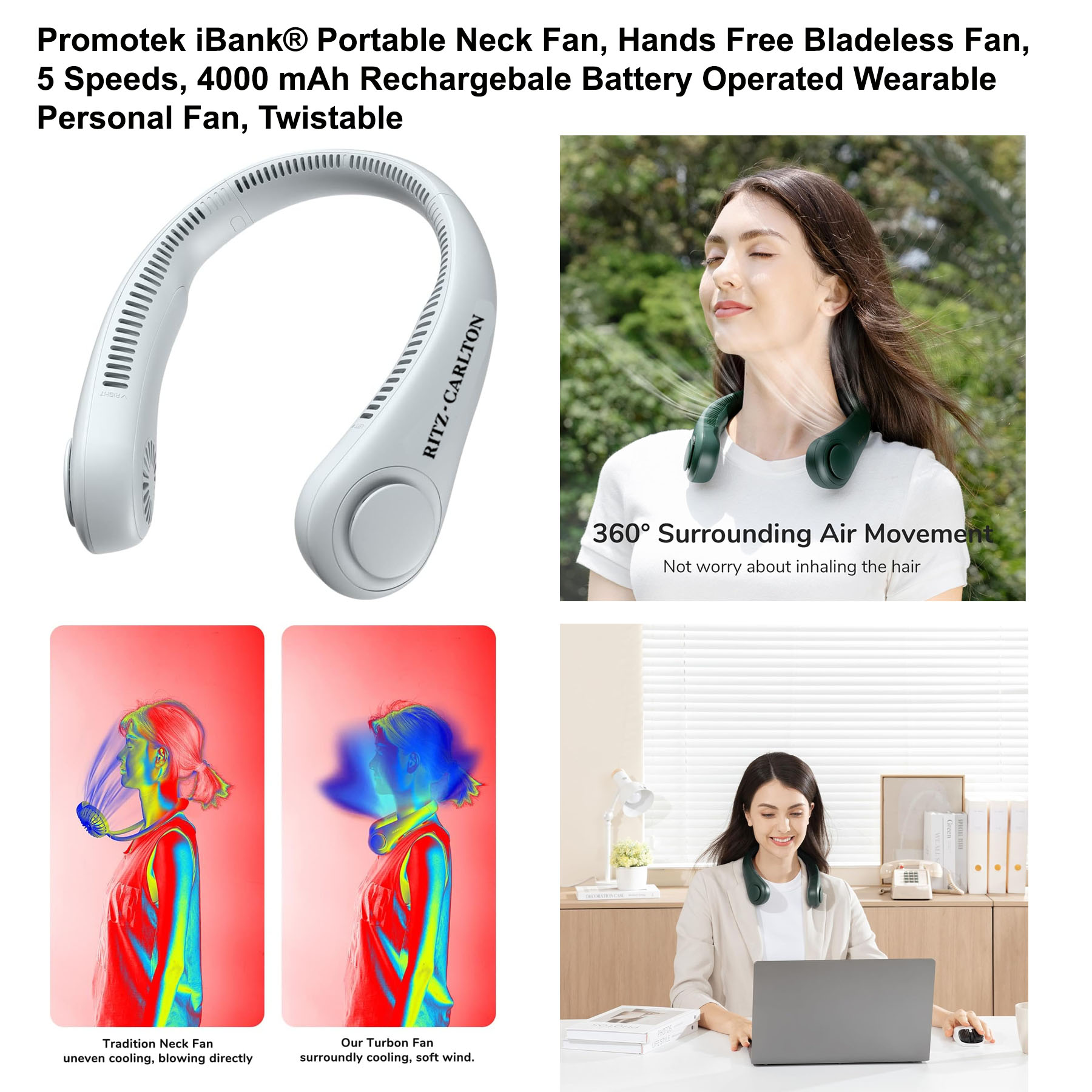 iBank ® USB Rechargeable Neck Fan Air Conditioner 1