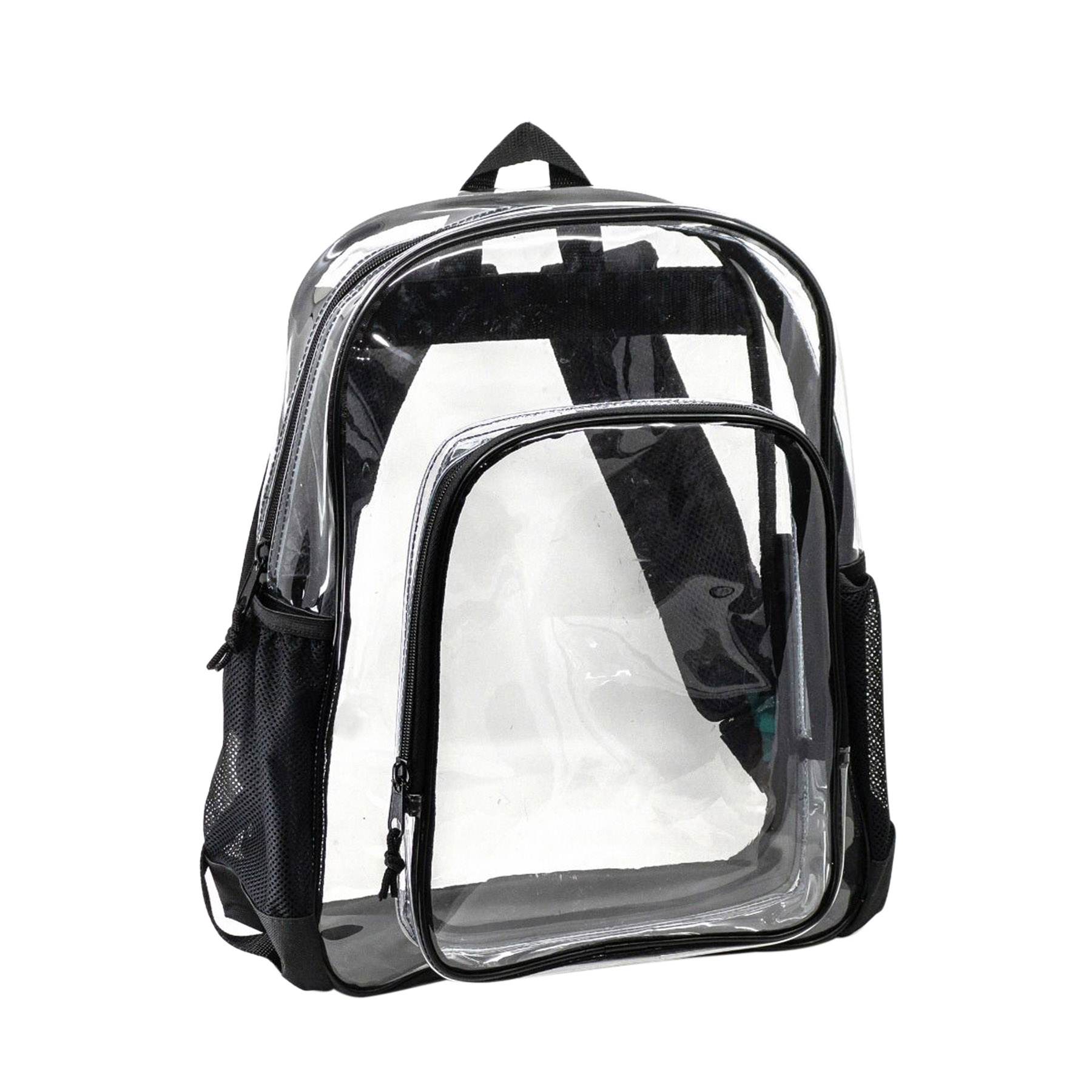 Soft Clear Mesh Pockets Zipper Backpack 4