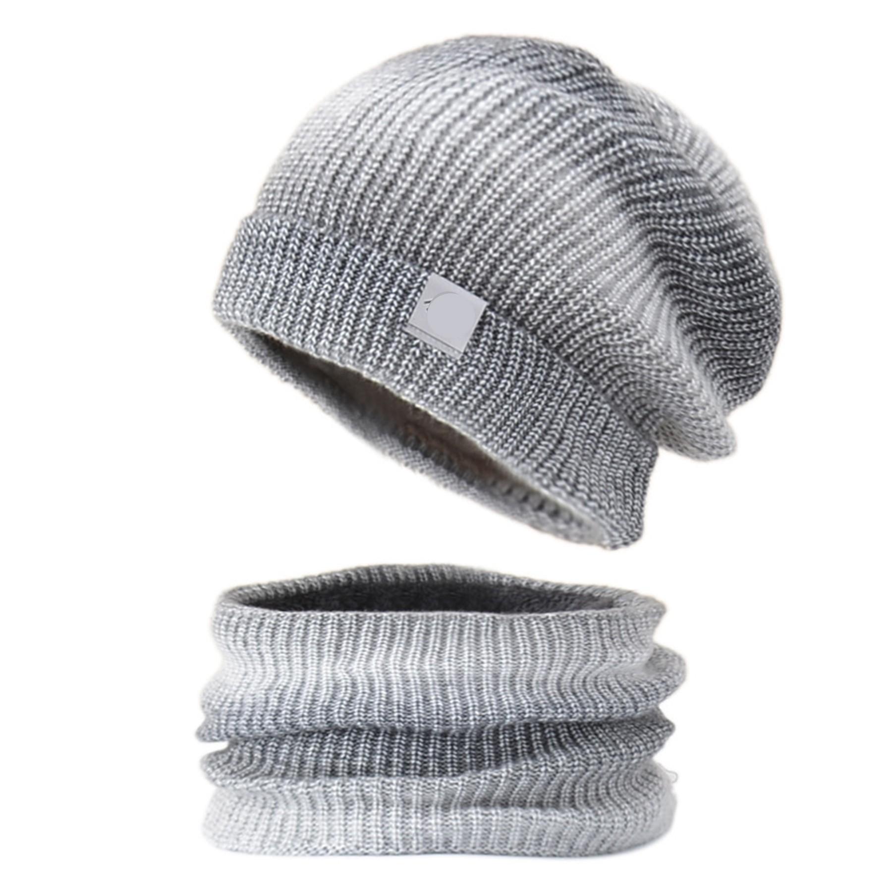 2PCS Gradient Color Beanie Neck Gaiter Set 5