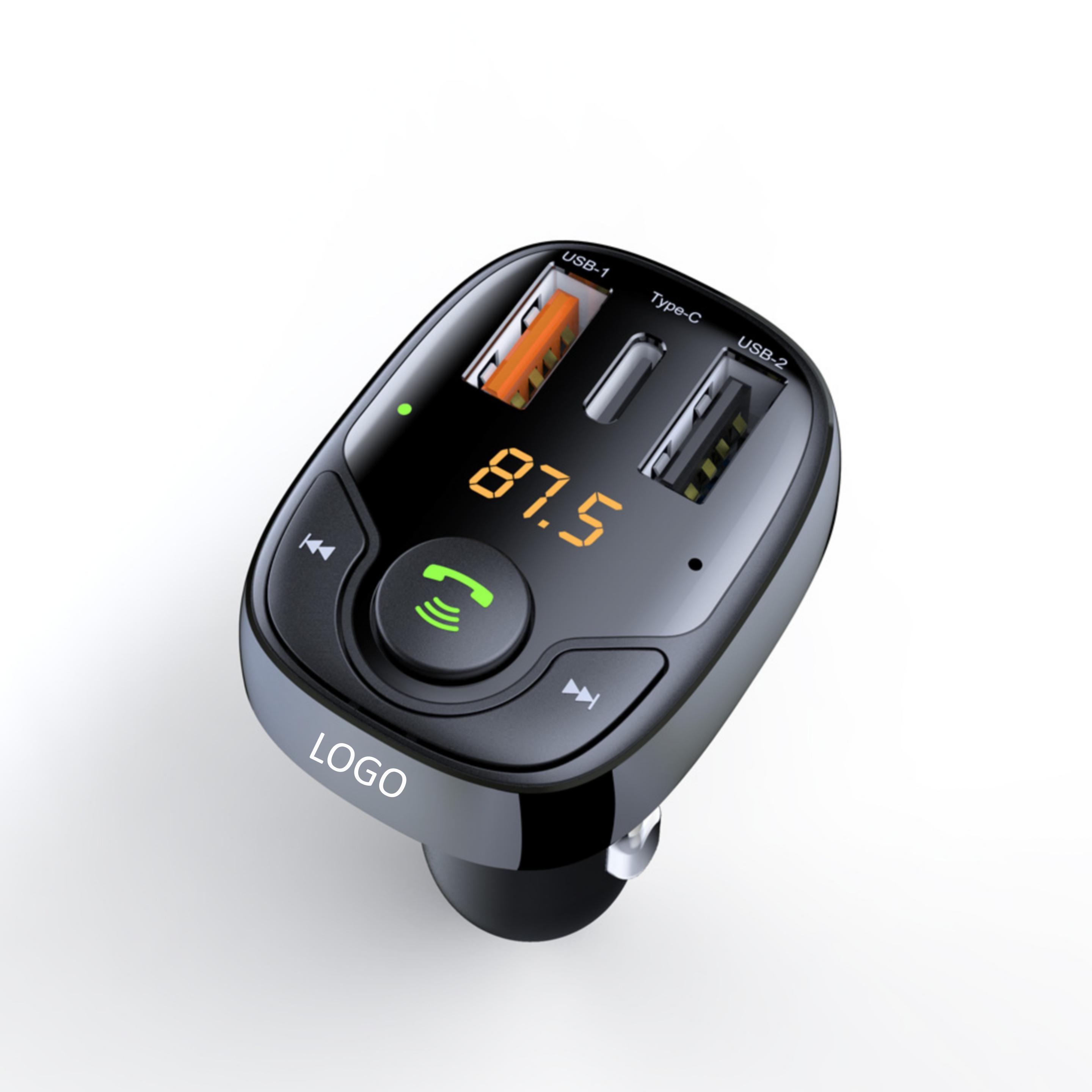 Multifunctional car charger with 5.0 Bluetooth music player 2