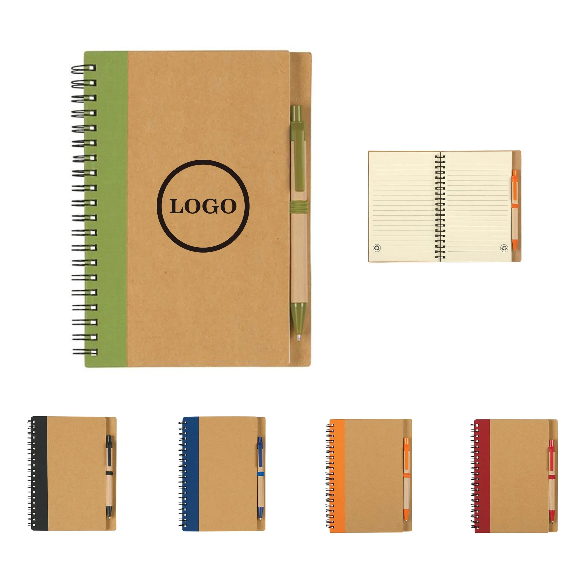 Kraft Cover Spiral Notebook & Pen