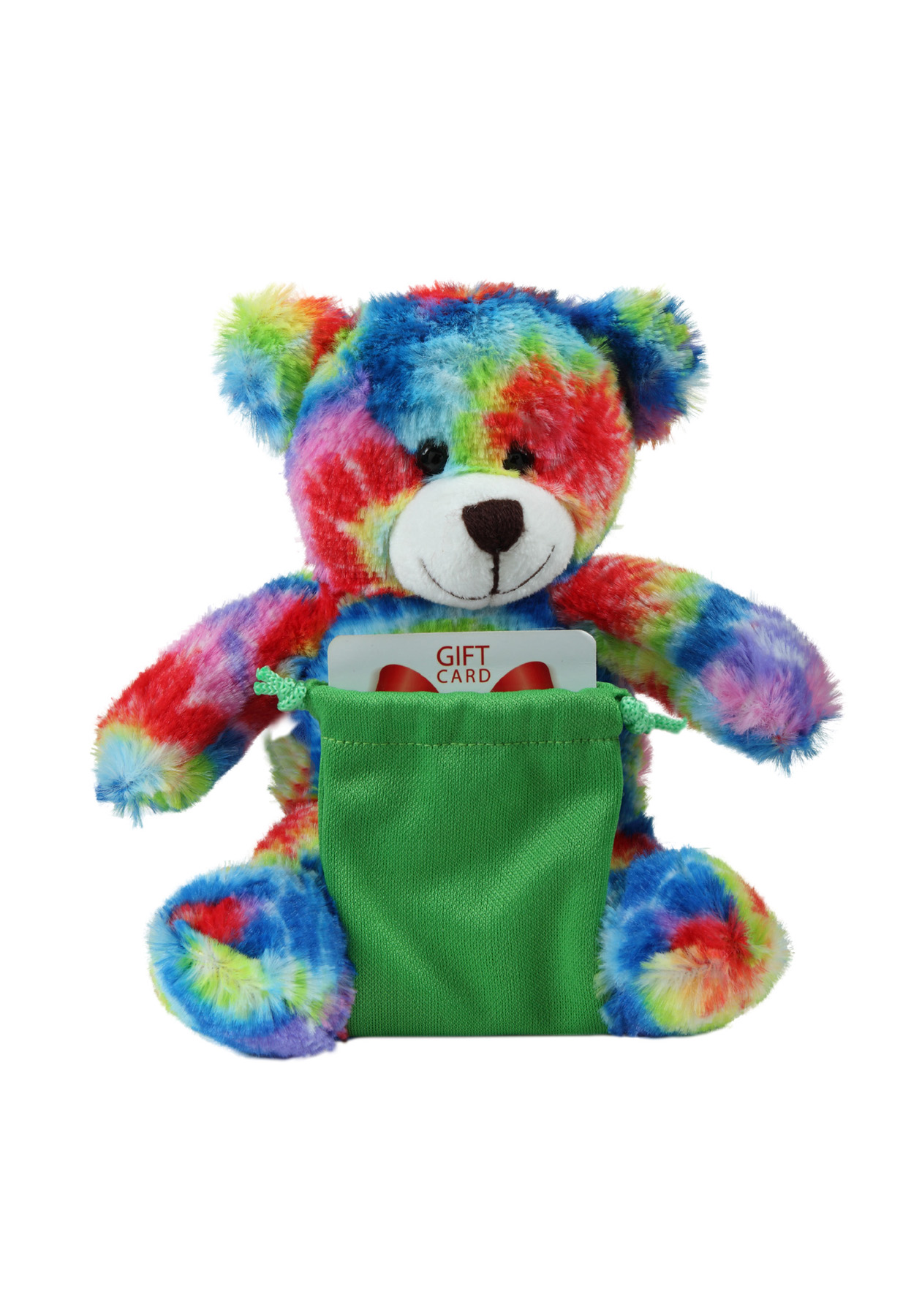 soft plush Tie Dye Bear with gift card sack 5