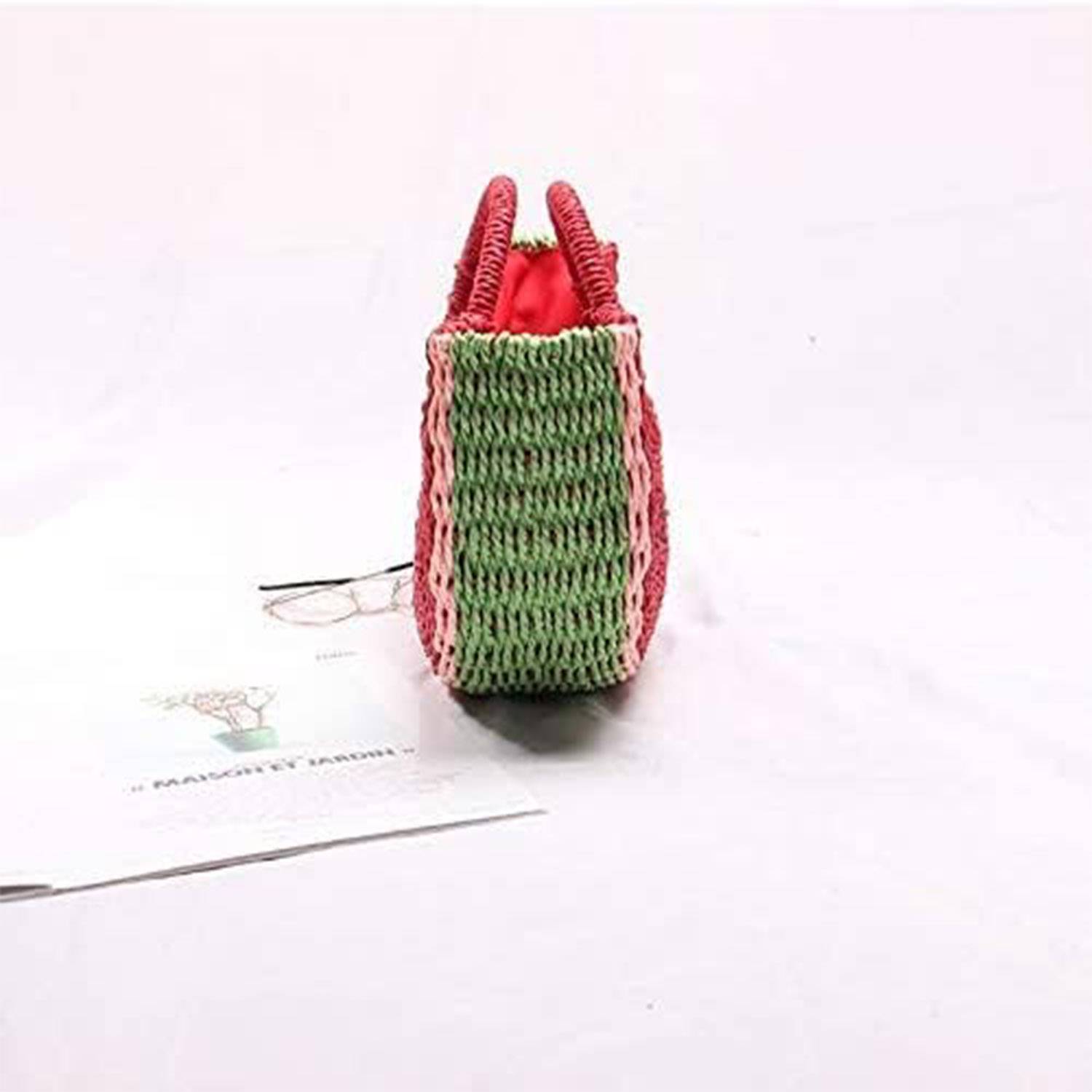 Semi-circle Rattan Watermelon Straw Handbags 1