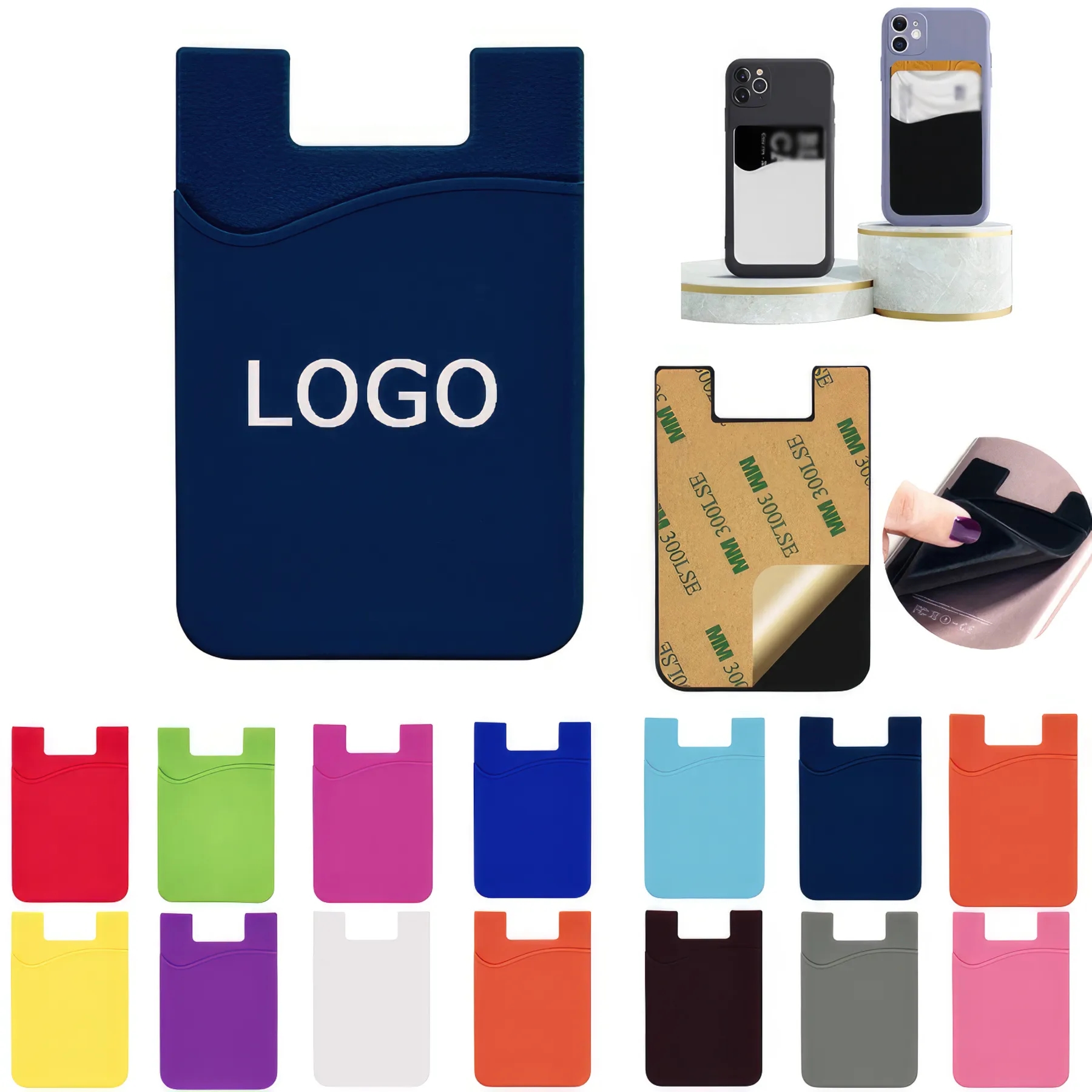 Phone Card Holder Personalized Credit Silicone Wallet 2