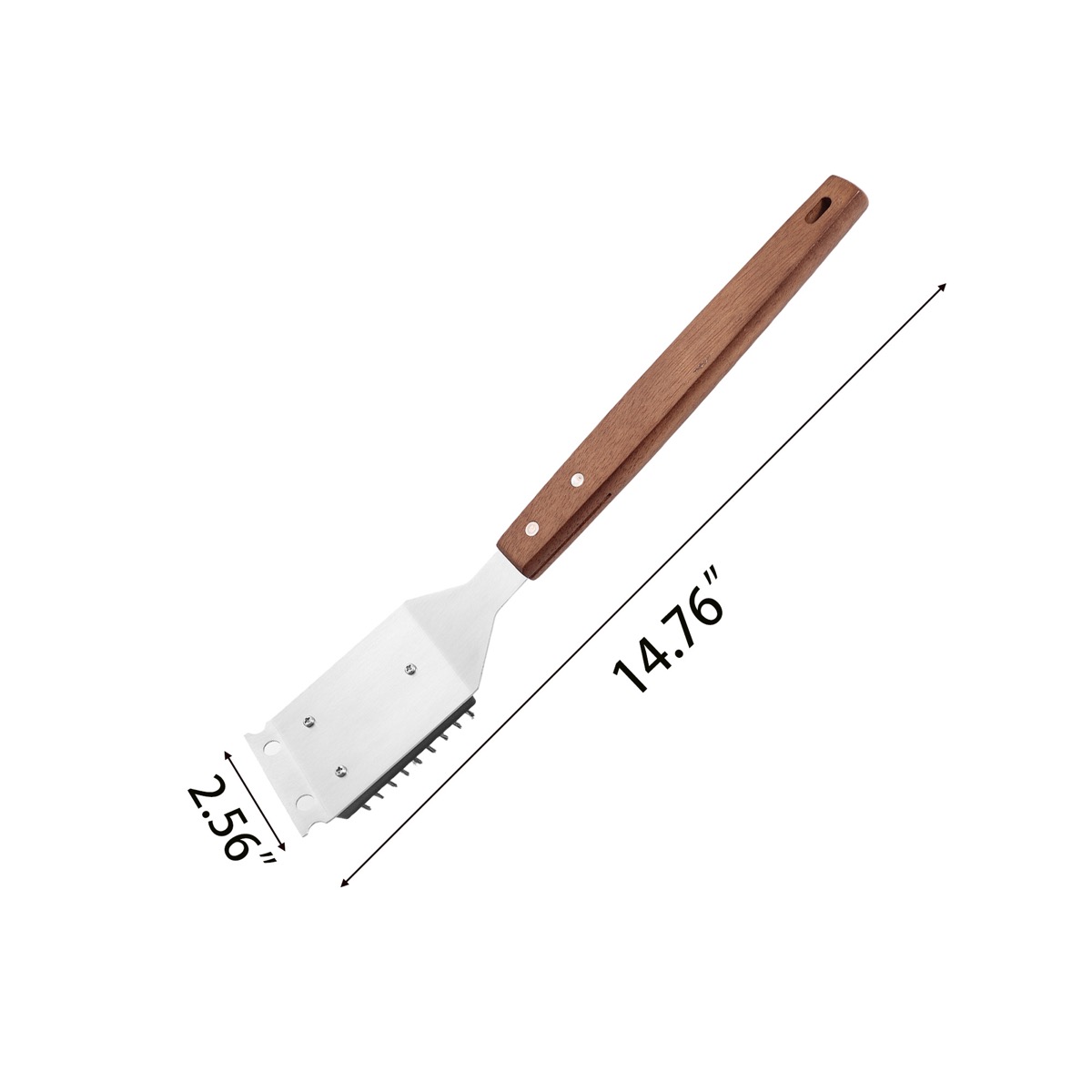 Stainless Steel Wooden-Handled Cleaning Brush 2
