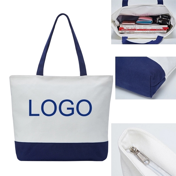 16 oz Canvas Tote Bag with Zipper 3