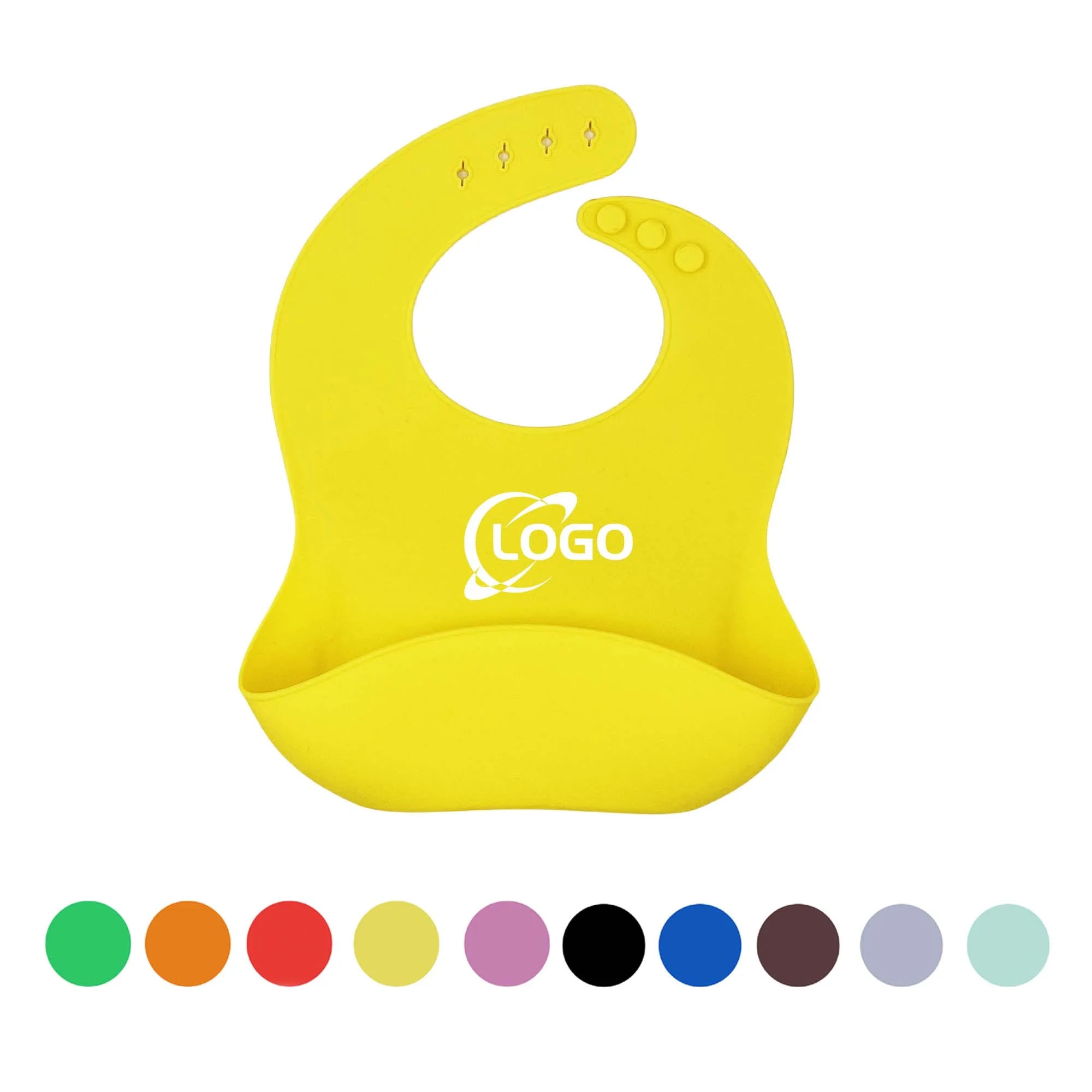 MOQ 20pcs Silicone Baby Bib With Food Catcher Pocket 3