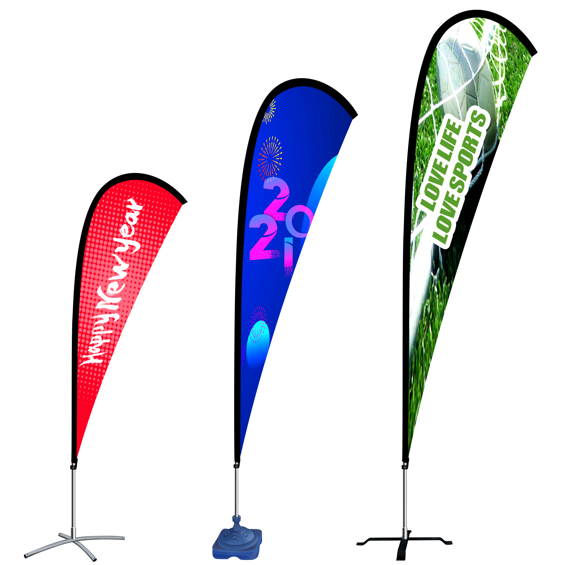 9' Teardrop Flag Banner with Stand 2