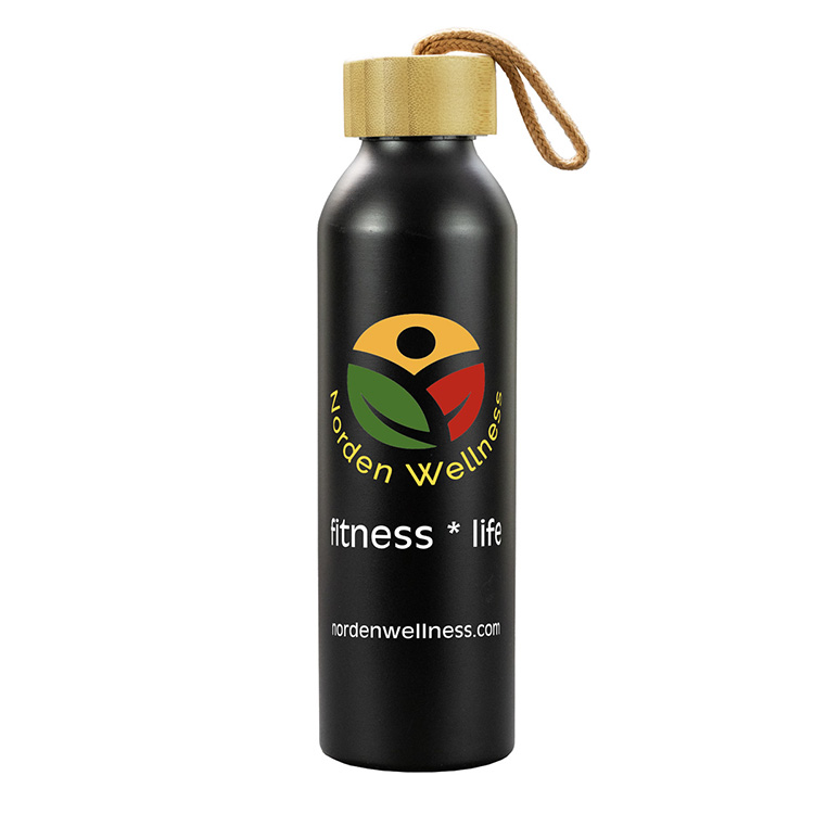 "WHITNEY" 22oz Recycled Aluminum Bottle With a Bamboo Lid 9