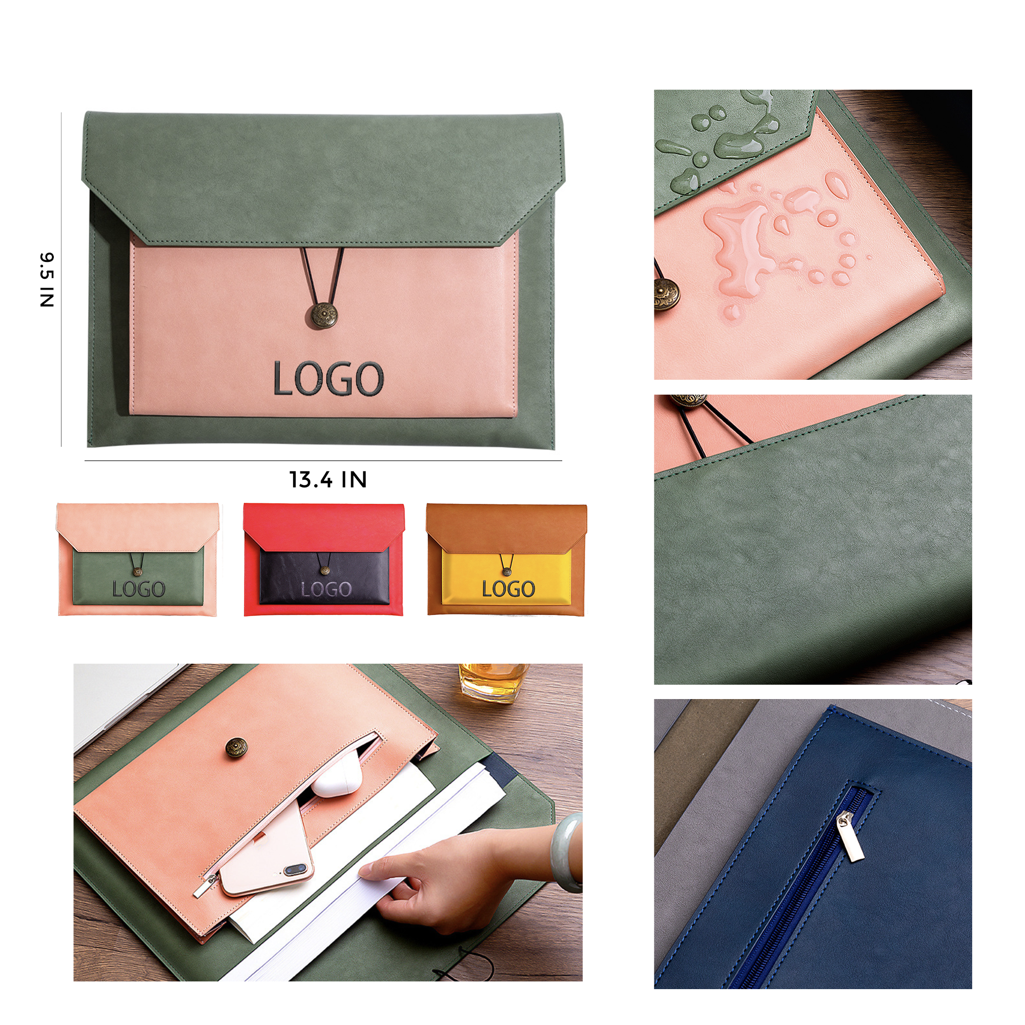 MOQ 10 PCS Premium A4 Leather Document Bag 2
