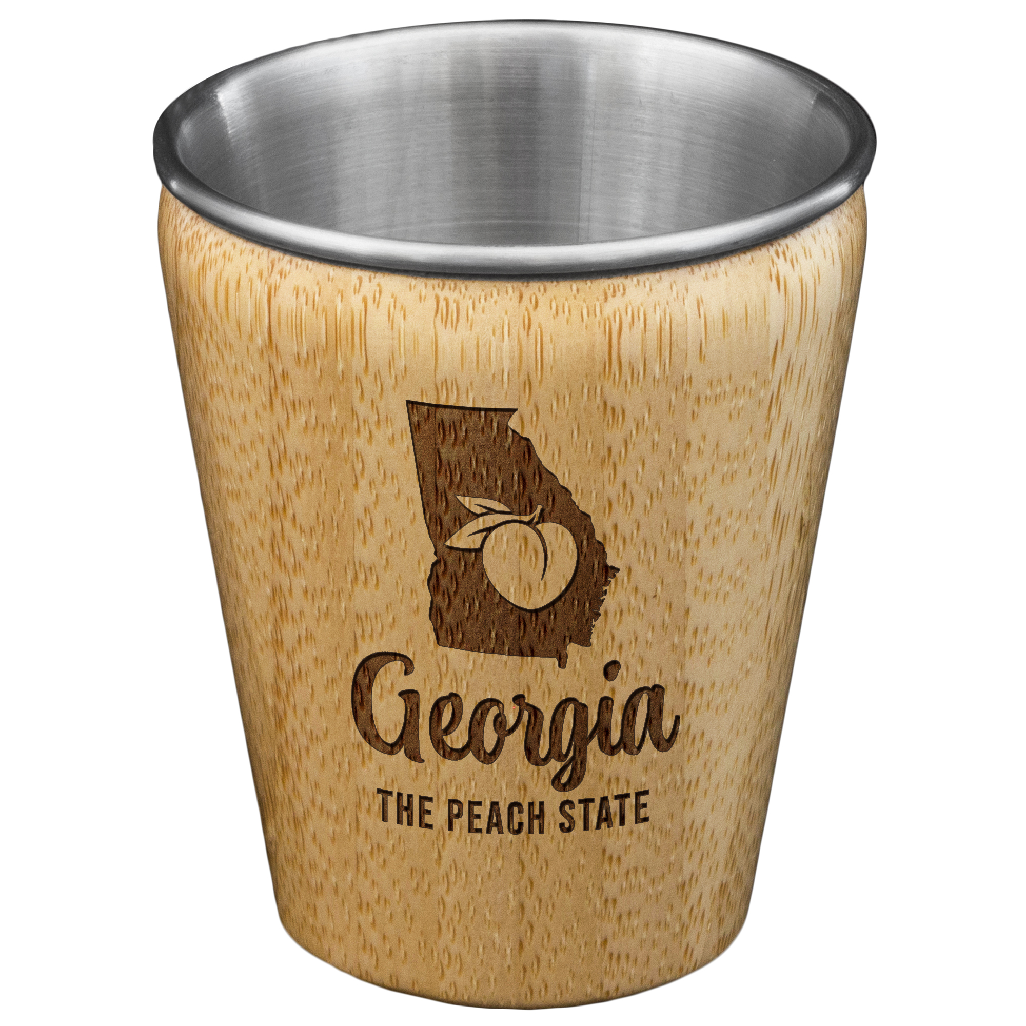 Georgia State Bamboo and Stainless Steel Shot Glass