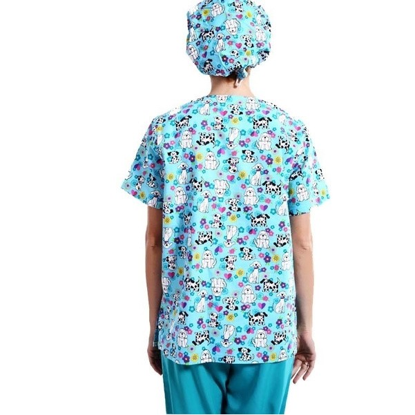 Medical Uniform V-Neck Printing Tops/Pants 3