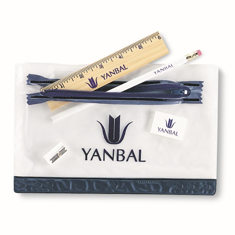 Thrifty School Kit w/Pencil,Ruler,Eraser & Sharpener in Vinyl Pouch