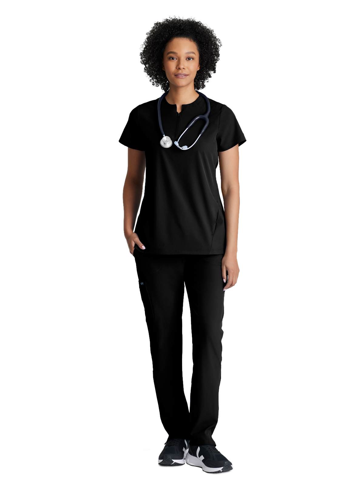 Barco One - Women's Two-Pocket Banded Zip-Collar Flux Scrub Top 9