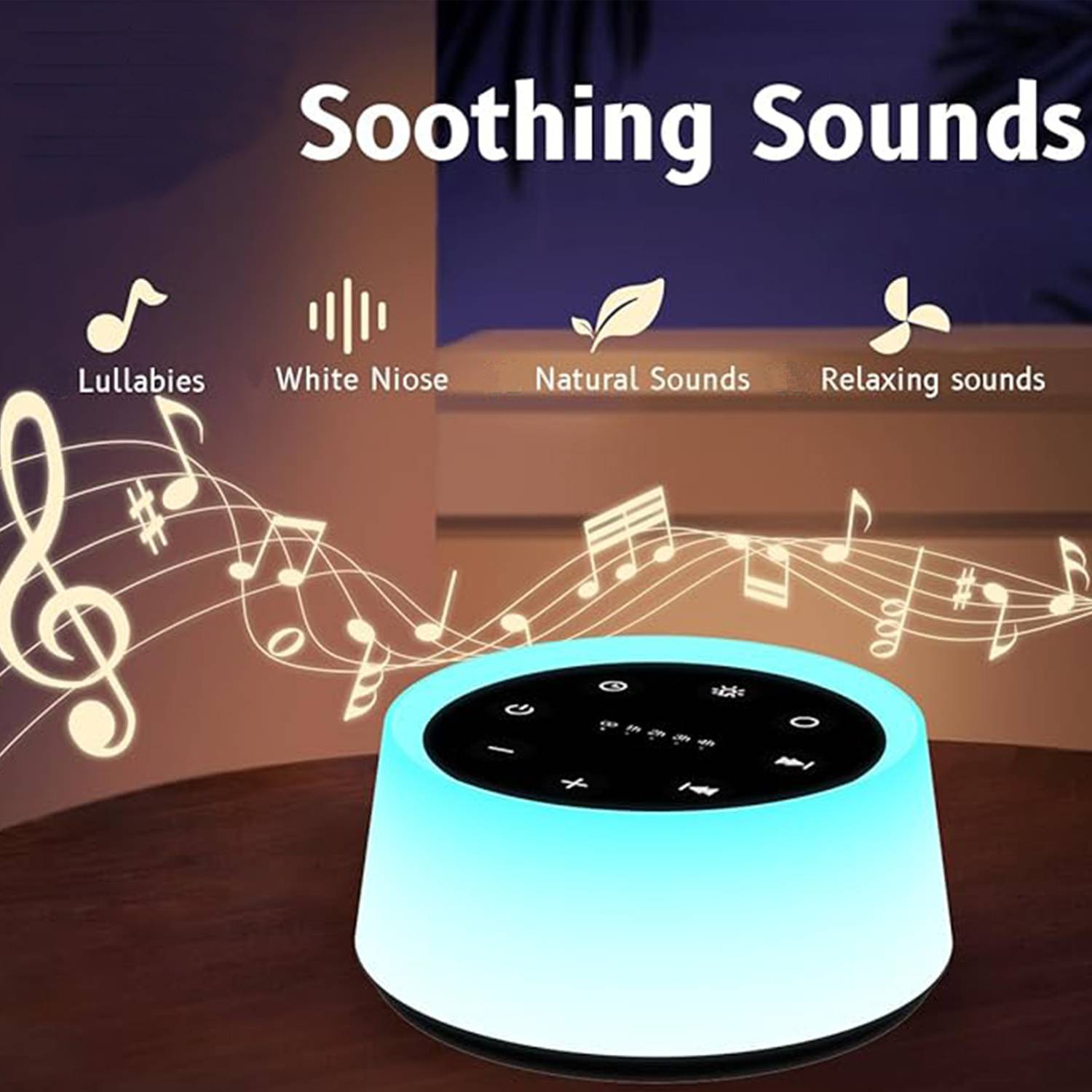 White Noise Speaker USB Night Lamp w/ Timed 2
