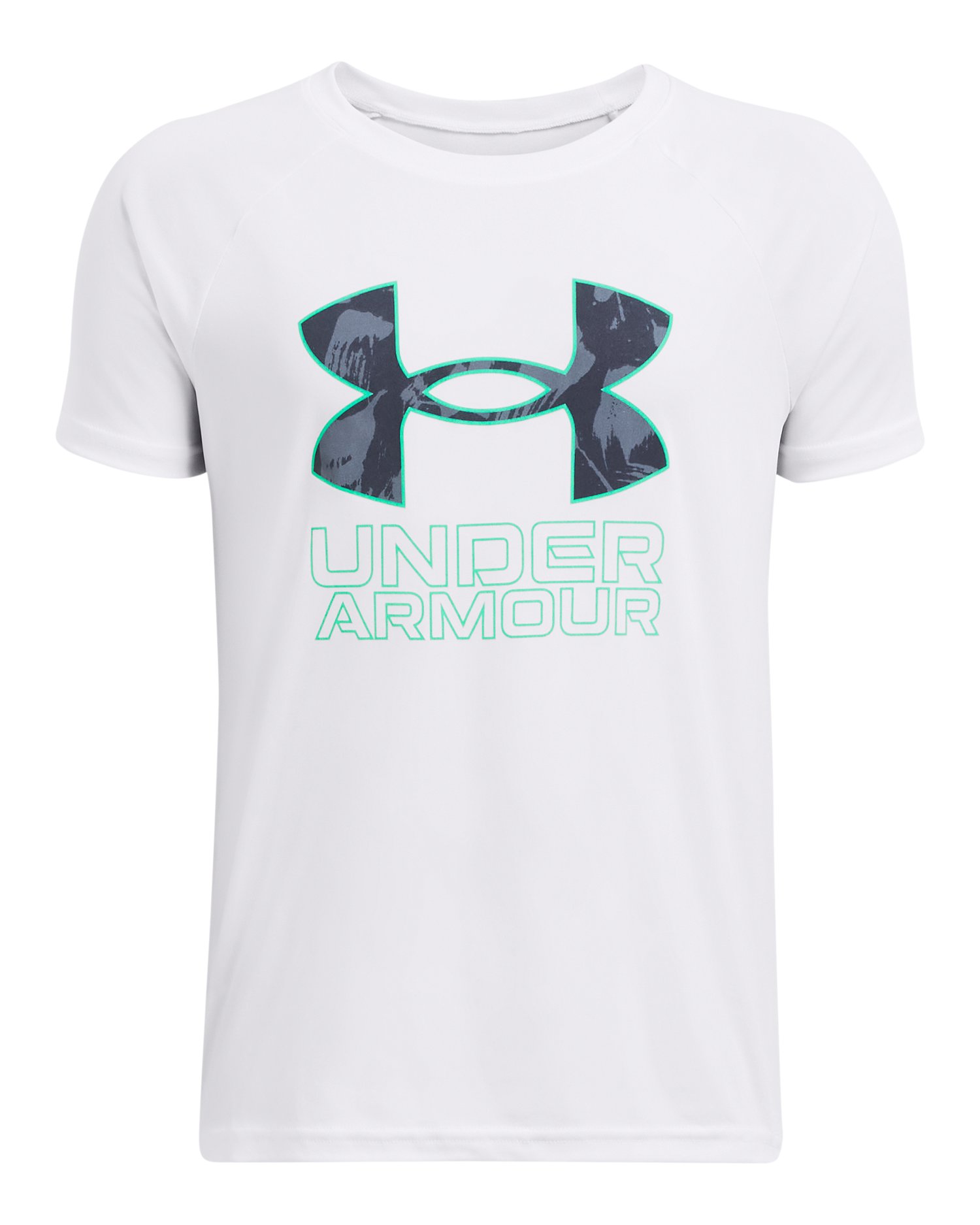 UA Tech Hybrid Print Fill Boys' Short Sleeve 22